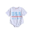 thumbnail image 1 of 4th of July Baby Girl Boy Outfits USA Short Sleeve Bubble Romper Newborn Independence Day Summer Clothes, 1 of 9