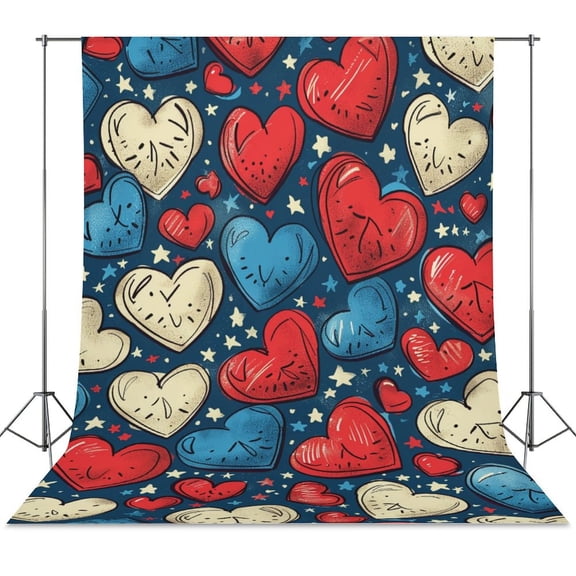 4th of July Backdrop Background for Photography Photo Booth Backdrop for Photoshoot Background Screen Video Recording Parties Curtain
