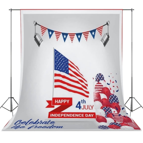 4th of July Backdrop Background for Photography Photo Booth Backdrop for Photoshoot Background Screen Video Recording Parties Curtain