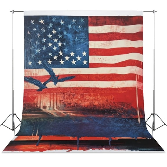 4th of July Backdrop Background for Photography Photo Booth Backdrop for Photoshoot Background Screen Video Recording Parties Curtain