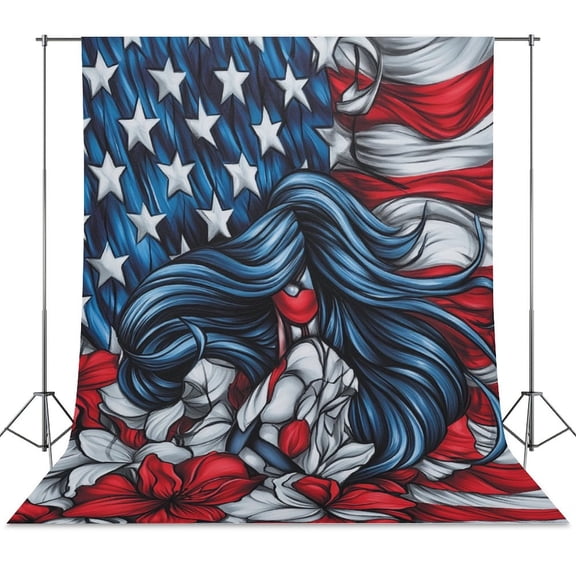 4th of July Backdrop Background for Photography Photo Booth Backdrop for Photoshoot Background Screen Video Recording Parties Curtain