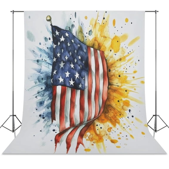 4th of July Backdrop Background for Photography Photo Booth Backdrop for Photoshoot Background Screen Video Recording Parties Curtain