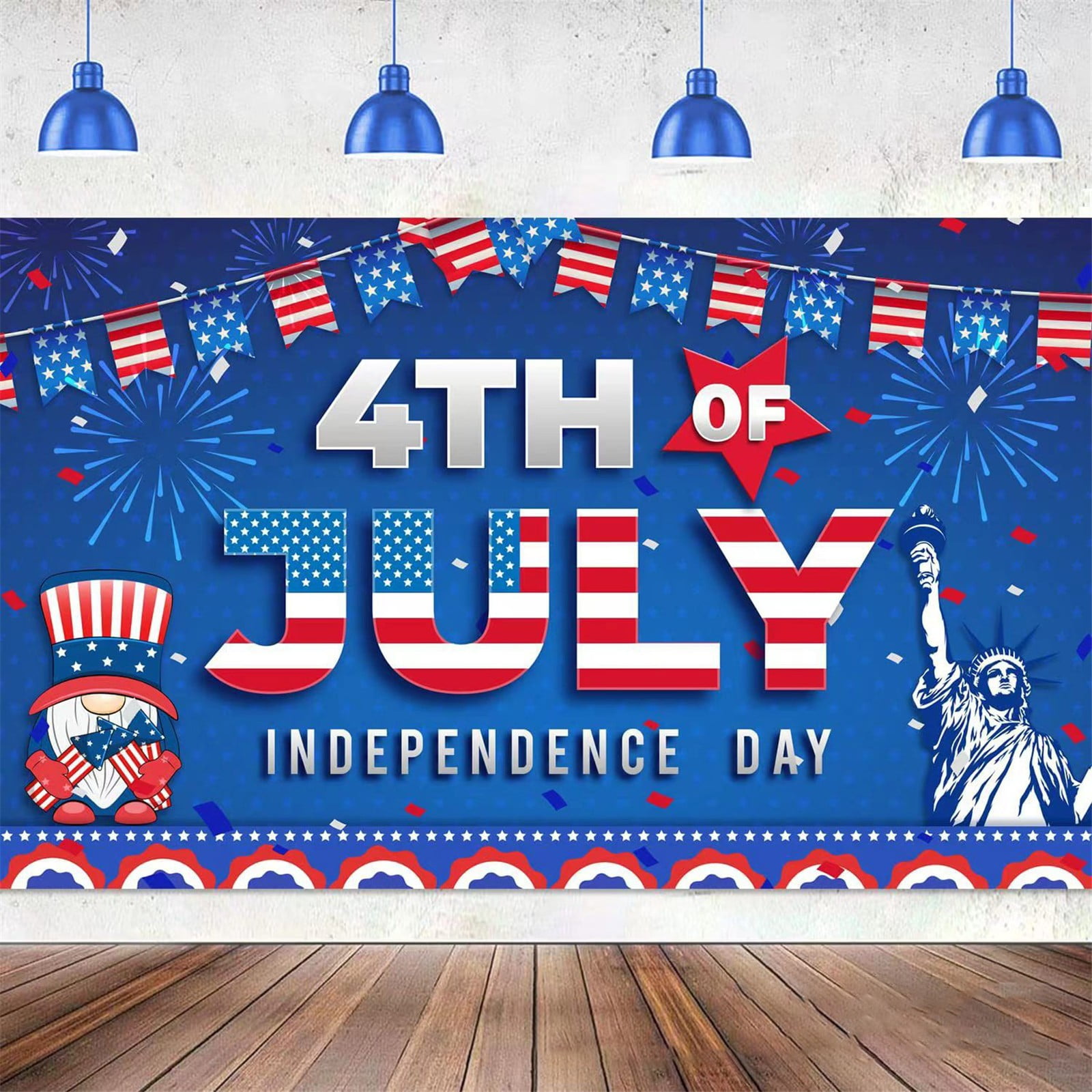 4th of July Backdrop Guopo Independence Day Background American Flag ...