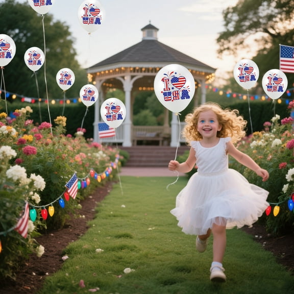 Dtchengua 4th of July Balloons 3-Pack - 12" Latex Red/White/Blue Stars & Stripes, Weather-Resistant for Outdoor Parties/Parades