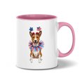 thumbnail image 1 of 4th of July Basenji Celebrates Independence Day 11oz Accent Two-tone Mug African Barkless Dog Lover Coffee Tea Cup - 12010, 1 of 5