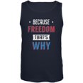 thumbnail image 1 of 4th of July Because Freedom Mens Tank Top Navy MD, 1 of 1