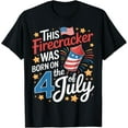 thumbnail image 1 of 4th of July Birthday Shirt Firecracker Born on Fourth T-Shirt, 1 of 3