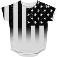 thumbnail image 1 of 4th of July Black And White American Flag All Over Baby One Piece, 1 of 1