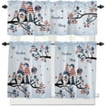 thumbnail image 1 of 4th of July Blue Red Star Tree Gnomes Kitchen Curtains Set | 36" Tier Curtains & Ombre Valances | Independence Day Decor, 1 of 6