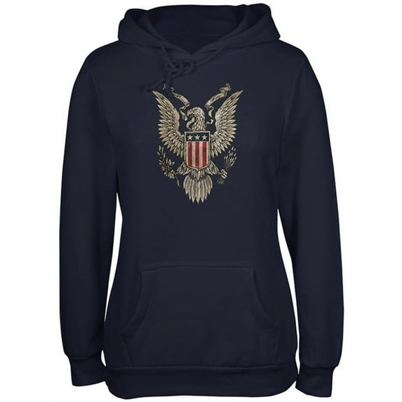 4th of July Born Free Vintage American Eagle Juniors Soft Hoodie Navy MD