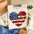 thumbnail image 1 of 4th of July Brushstroke Sweatshirt, Red White and Blue Love America Shirt, USA Flag Patriotic Pullover BTO, 1 of 5