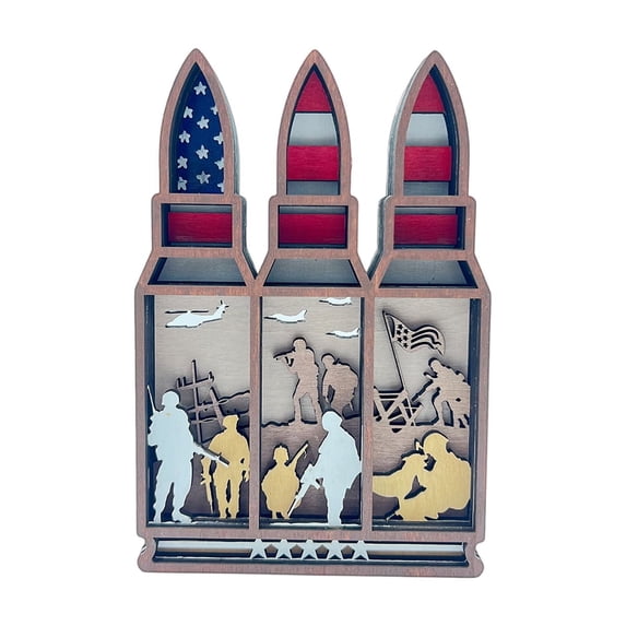 4th of July Creative Fighter Plane Desktop Party Decoration Patriotic Red White Blue Independence Day 1776-2026 Memorial Day Wooden USA Gifts