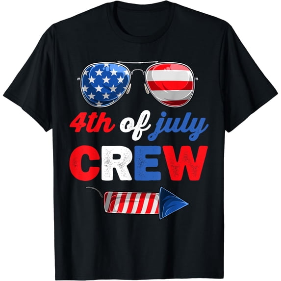 4th of July Crew Matching Family July 4th Men Women Kids Fun T-Shirt