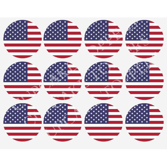 4th of July Cupcake Toppers Edible Image July 4th cupcakes