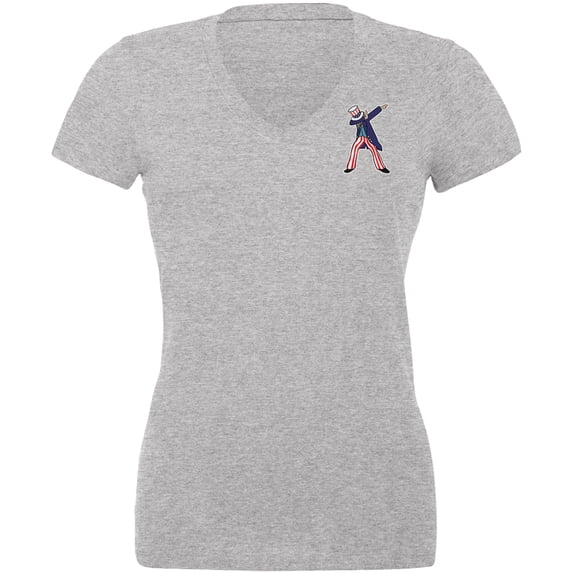 4th of July Dabbing Uncle Sam Women's Juniors V-Neck T Shirt