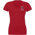 thumbnail image 1 of 4th of July Dabbing Uncle Sam Women's Juniors V-Neck T Shirt, 1 of 5