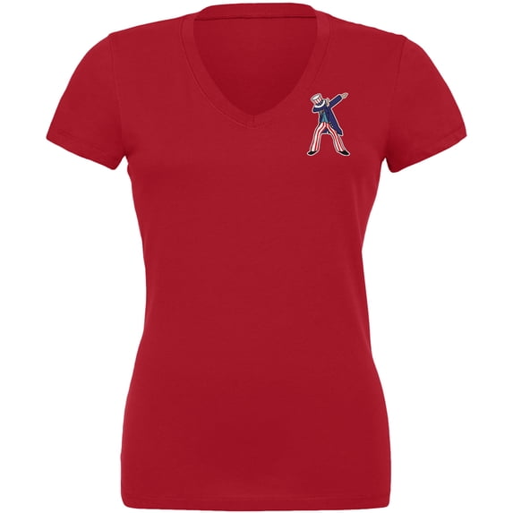 4th of July Dabbing Uncle Sam Women's Juniors V-Neck T Shirt