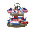 thumbnail image 1 of 4th of July Decor, Fourth Of July Layered Tray Decoration Patriotic Truck Star Stripes Wooden Logo Fourth Of July Decoration, Patriotic Decorations, 1 of 5