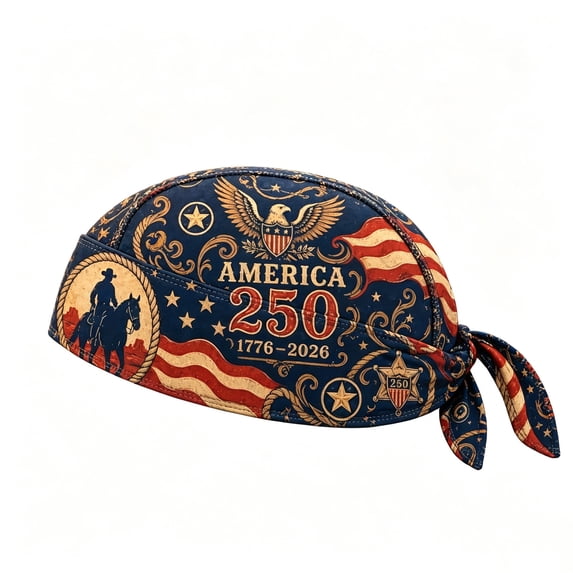 4th of July Decoration,250th Anniversary Biker Headwrap – Patriotic ...