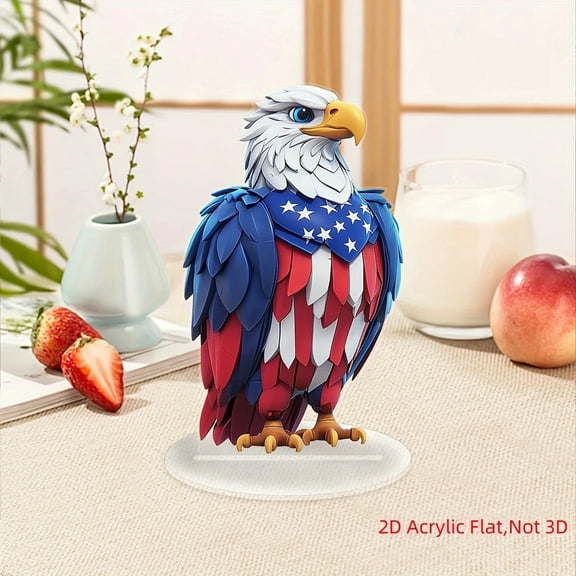4th of July Decoration Patriotic Flag Table Decor Red White Blue Animal Figurine for Desktop Home Holiday Gifts Independence Day Ornament