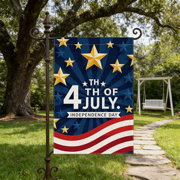 4th of July Decorations Garden Flag American Flag Vertical Double Sided Blue Red Star Independence Day Memorial Day Yard Outside Decoration