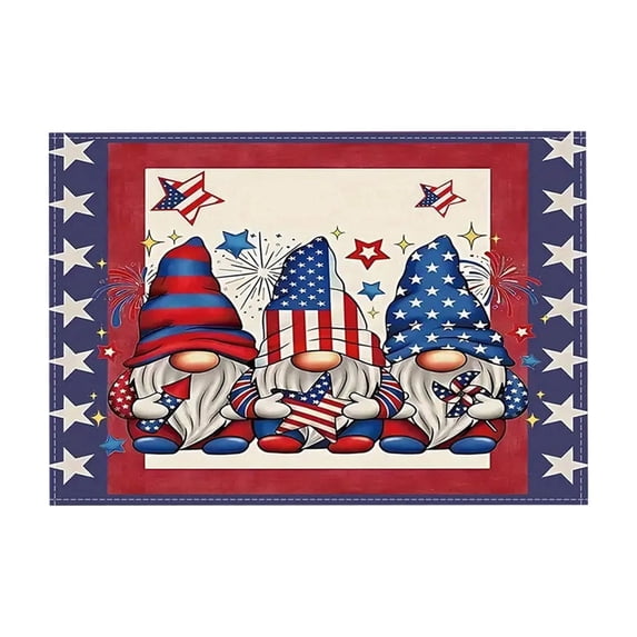 4th of July Decorations - Placemats,Patriotic Decor Red White and Blue Dining Table Mats,Independence Day Table Heat Resistant Pads,17.72x11.81 Inch