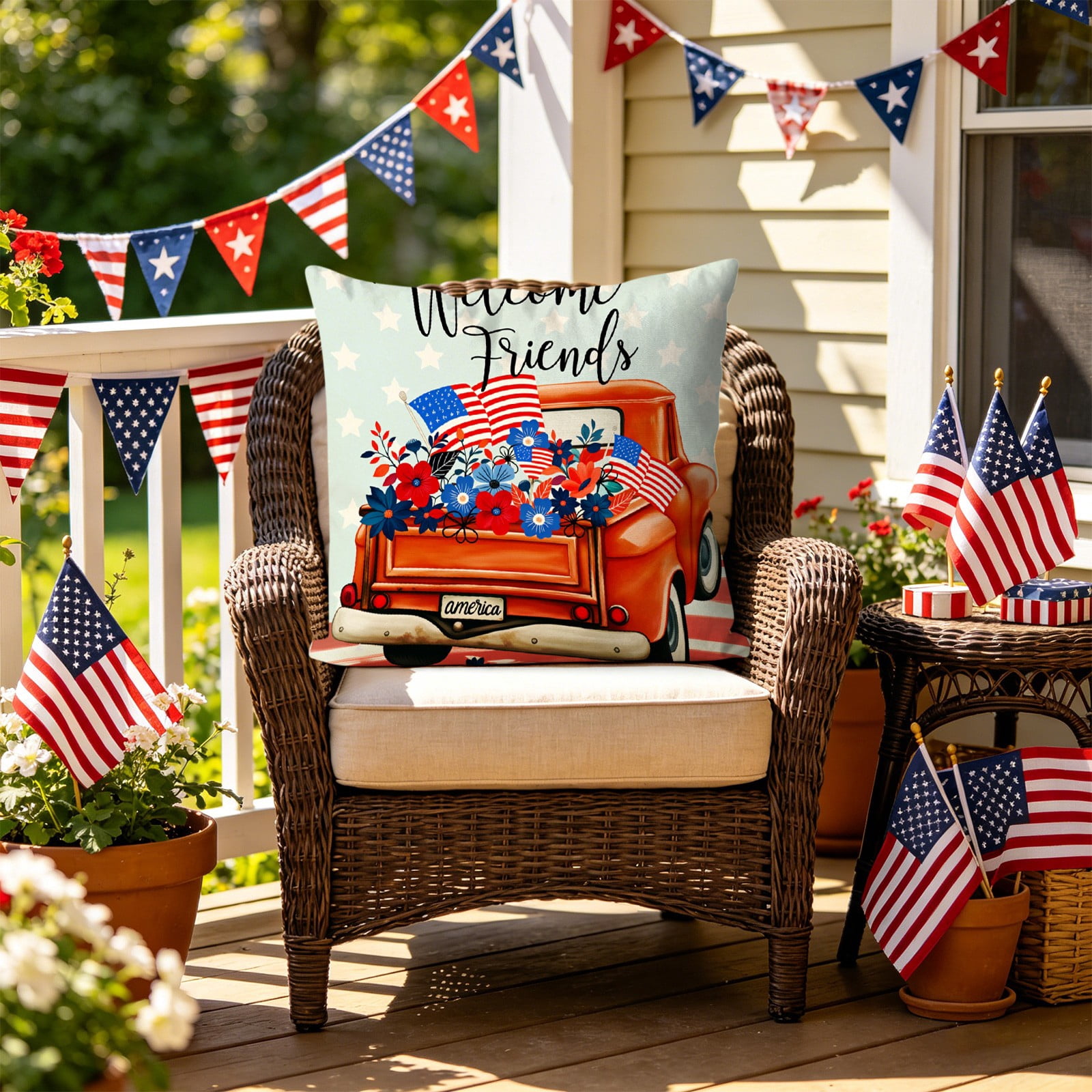4th of July Decorations Throw Pillow Covers, Memorial Day Independence ...