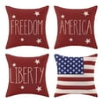 thumbnail image 1 of 4th of July Decorative Pillowcases Independence Day Pillowcases Set of 4 American Flag Patriotic Pillowcases Decorative, 18x18, 1 of 6