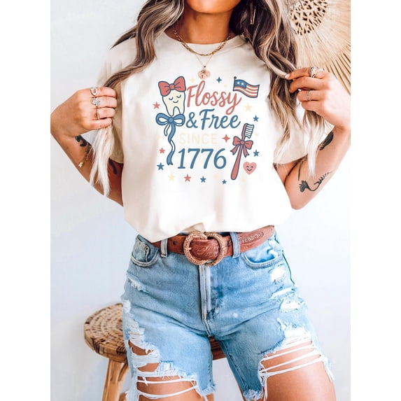 4th of July Dentist T-Shirt, Patriotic Tooth Graphic Tee, USA Dental Assistant Shirt, Independence Day Hygienist Top, Office Staff Gift