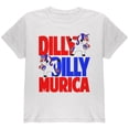 thumbnail image 1 of 4th of July Dilly Dilly Murica Dabbing Unicorn Youth T Shirt White YLG, 1 of 1