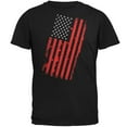 thumbnail image 1 of 4th of July Distressed Offset American Flag Mens T Shirt Black 5X-LG, 1 of 1