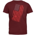 thumbnail image 1 of 4th of July Distressed Offset American Flag Mens T Shirt, 1 of 5