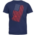 thumbnail image 1 of 4th of July Distressed Offset American Flag Mens T Shirt, 1 of 5