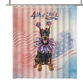 thumbnail image 1 of 4th of July Doberman Pinscher Celebrates Independence Day Shower Curtain Doberman Dog Lover Gifts Waterproof Bathroom Bathtub Curtain - 12010, 1 of 5