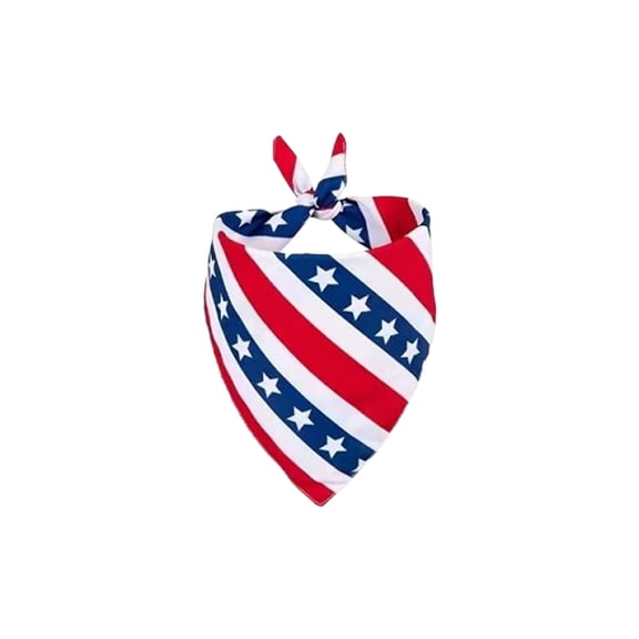 4th of July Dog Bandanas, Memorial Day American Flag Dog Outfits Triangle Puppy Scarf, Independence Day Bandana for Dogs Cats (C)