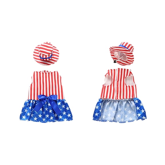 4th of July Dog Dress,Costume for Pets, USA Flag Cats Costumes for Independence Day, National Day