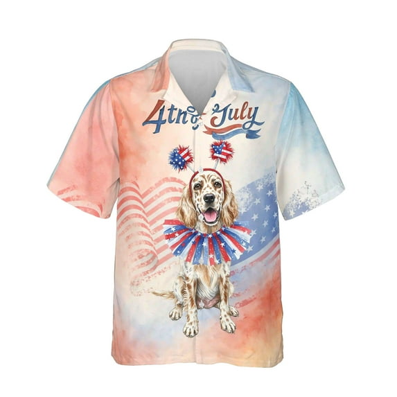 4th of July English Setter Celebrates Independence Day Hawaiian Shirt Breathable Summer Unisex Merch Dog Lover - 12010