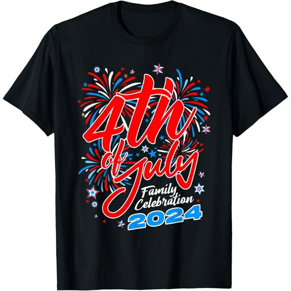 4th of July Family Celebration 2024 Family Matching Group T-Shirt Tee