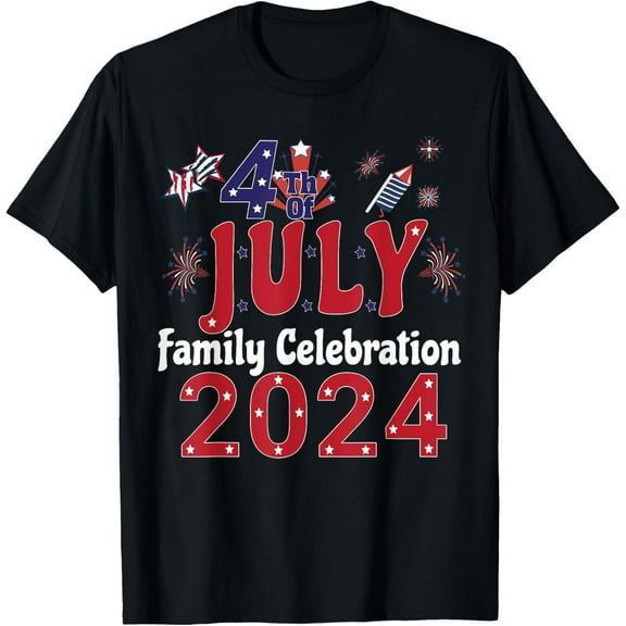 4th of July Family Celebration 2024 Family Matching Group T-Shirt Tops Tee