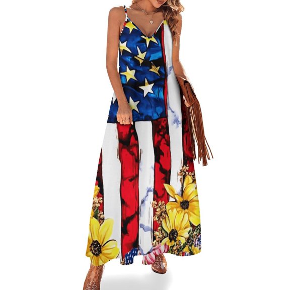 4th of July Fine Art Sleeveless Dress Summer Dress Woman 2025