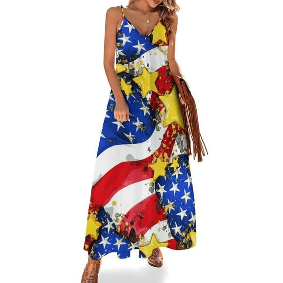 4th of July Fine Art Sleeveless Dress Summer Dress Woman 2025