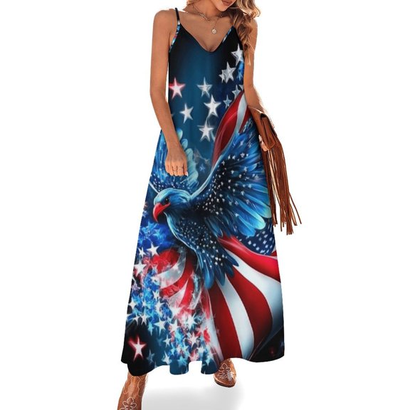 4th of July Fine Art Sleeveless Dress Summer Dress Woman 2025