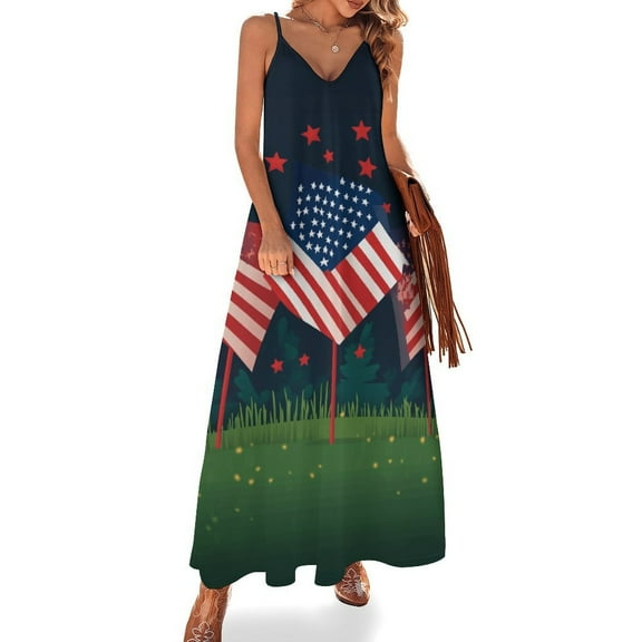 4th of July Fine Art Sleeveless Dress Summer Dress Woman 2025