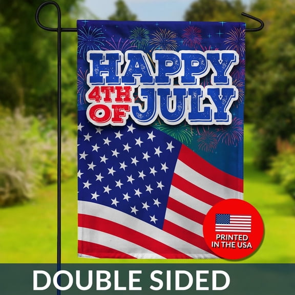 4th of July Flag American Flag Fireworks Double Sided