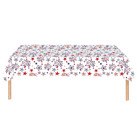 4th of July Flag Tablecloth Disposable Plastic Table Cover Memorial Independence Day Party Decorations 137x274cm