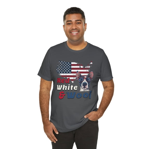 4th of July Flag and Terrier Short Sleeve T-Shirt