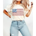 thumbnail image 1 of 4th of July Floral US Flag Shirt, 4th of July Tee, Flag With Flowers T-Shirt, 4th of July Graphic Tee, Women's 4th of July Tee, 1 of 5