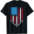 thumbnail image 1 of 4th of July Fourth 4 Patriotic USA Flag Fighter Jets Men Kid T-Shirt, 1 of 3