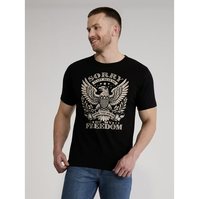 4th of July Freedom Americana Men’s and Big Men's Graphic Tee by Way to Celebrate, Sizes XS-3XL
