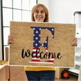 thumbnail image 1 of 4th of July Front Door Mat Patriotic Doormat Entryway Rug Welcome Independence Day Doormat Patriotic Decor Welcome Outdoor Mat Brown, 1 of 3